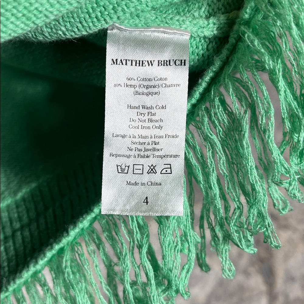 💥HP💥🆕NWT Matthew Bruch Sleeveless Fringe Tank Knit Dress – US 4 – Mint Green - Picture 8 of 8